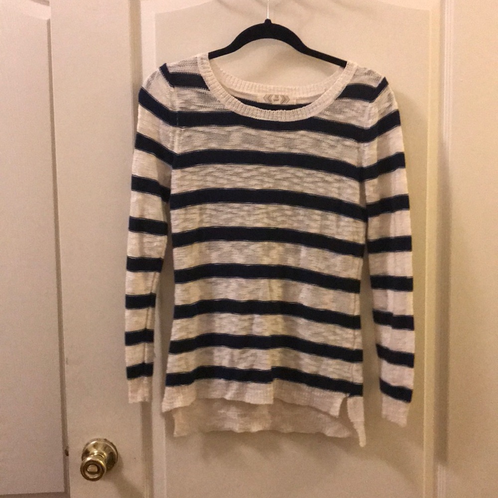 Navy & cream striped sweater
